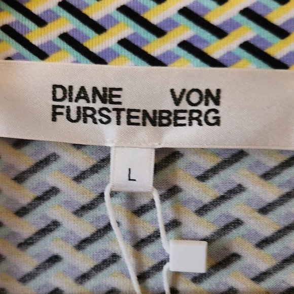 NWT Diane von Furstenberg Jeanne Wrap Dress in Geometric Print (Bars - Veranda) - Picture 4 of 7